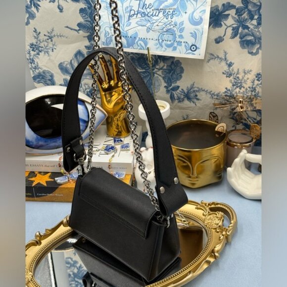 🆕 VIVIENNE WESTWOOD 🧿 NWT Small Black Hazel Bag - Saffiano Leather - Black - Picture 6 of 15